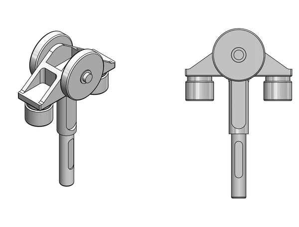 CLOSET CAROUSEL YOKE ROLLER AND PENDANT ASSEMBLY