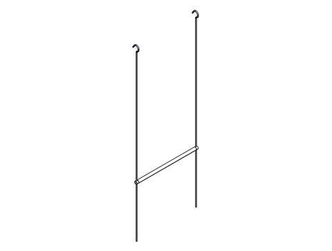 CLOSET CAROUSEL ADJUSTABLE 2ND TIER GARMET ROD AND HANGER HOOKS ASSEMBLY